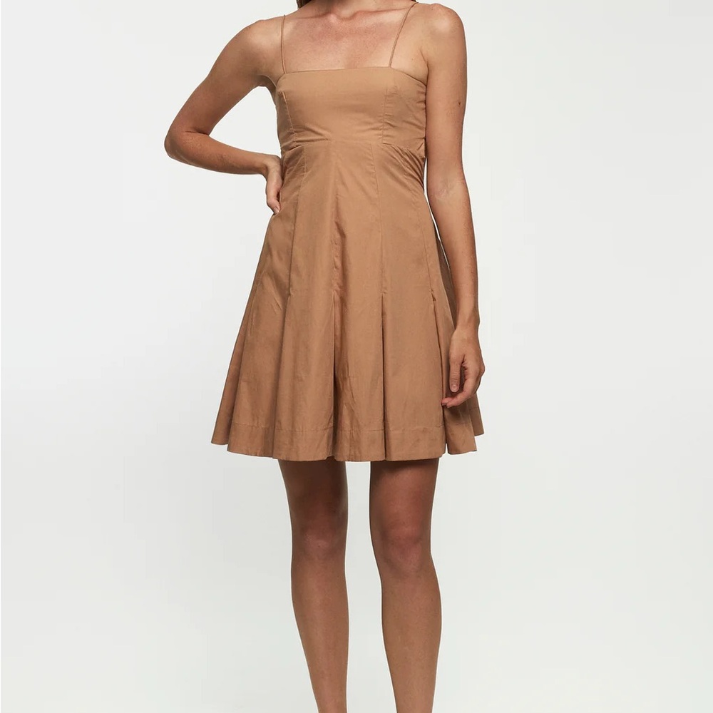 S/W/F spaghetti strap bandeau tan mini dress